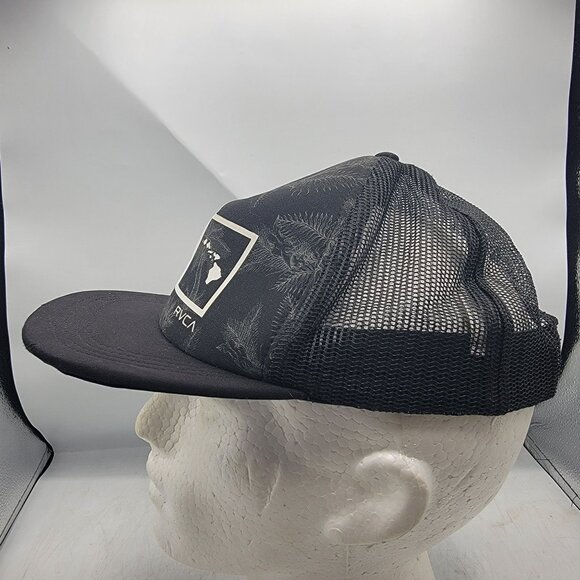 RVCA Islands Balance Box Black Trucker Hat Casual Outdoors Adjustable - Picture 2 of 9